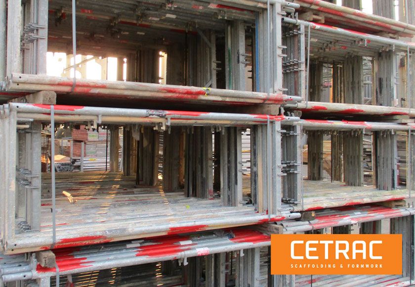 510 sqm Scaffolding by Plettac Assco – steel frames & timber decks